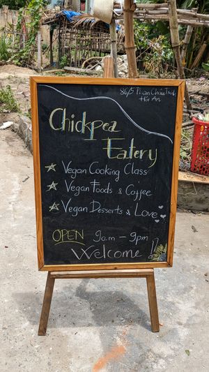 Signboard at Chickpea Eatery Thuan Chay in Hoi An
