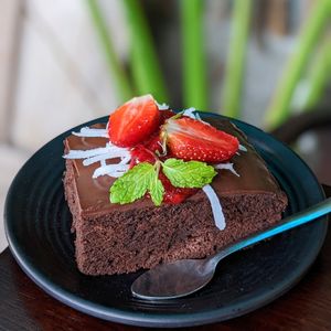 Beetroot Brownie at Chickpea Eatery Thuan Chay in Hoi An