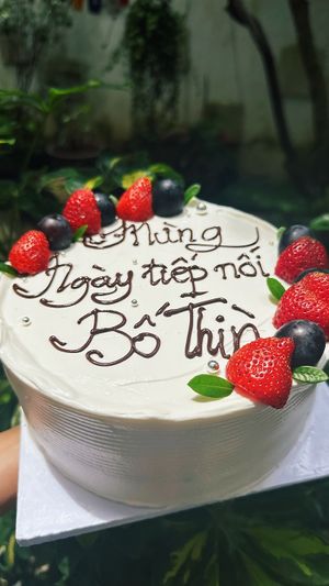 Vegan birthday cake in CHICKPEA EATERY, HOI AN at Chickpea Eatery Thuan Chay in Hoi An