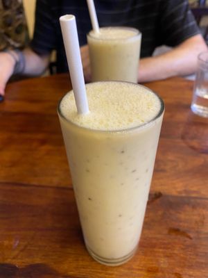 Pineapple, passion fruit and banana smoothie at Chickpea Eatery Thuan Chay in Hoi An