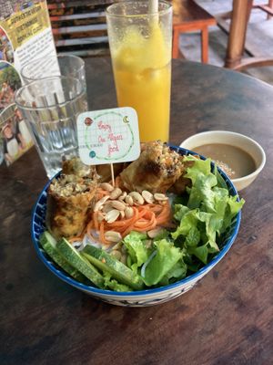 Crispy spring roll noodle   at Chickpea Eatery Thuan Chay in Hoi An