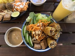 Spring Rolls and Rice Vermicelli   at Chickpea Eatery Thuan Chay in Hoi An