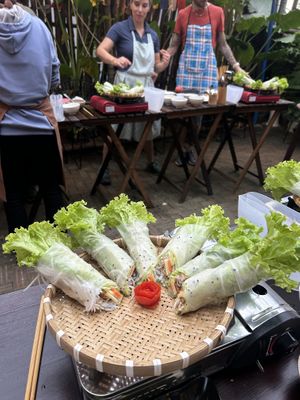 Cooking class - fresh spring rolls  at Chickpea Eatery Thuan Chay in Hoi An