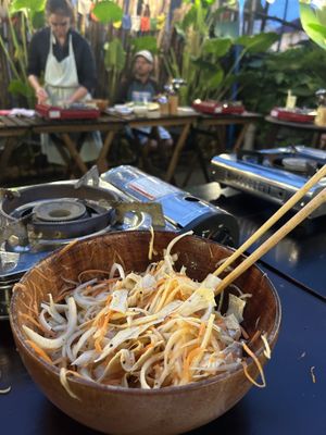 Cooking class - tofu skin salad  at Chickpea Eatery Thuan Chay in Hoi An