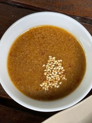 Best peanut sauce - comes with spring rolls   at Chickpea Eatery Thuan Chay in Hoi An