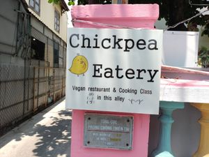 Front (restaurant down alley to the left) at Chickpea Eatery Thuan Chay in Hoi An