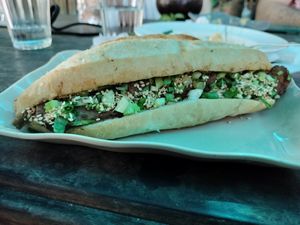 Tempeh bánh mì at Chickpea Eatery Thuan Chay in Hoi An