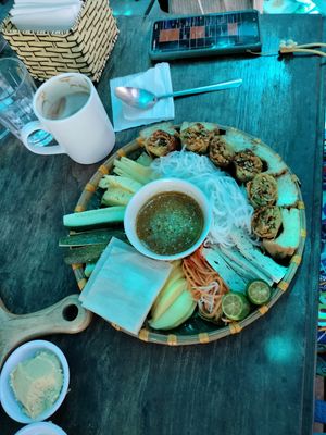 Traditional platter at Chickpea Eatery Thuan Chay in Hoi An