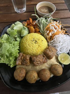 Falafel plate  at Chickpea Eatery Thuan Chay in Hoi An