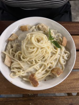 Creamy pasta   at Chickpea Eatery Thuan Chay in Hoi An