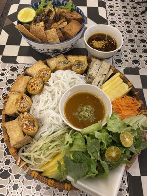 Cao Lao and platter  at Chickpea Eatery Thuan Chay in Hoi An