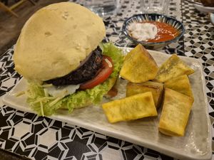 Burger at Chickpea Eatery Thuan Chay in Hoi An