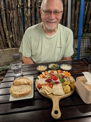 Artisan cheese platter for dinner at Chickpea Eatery Thuan Chay in Hoi An