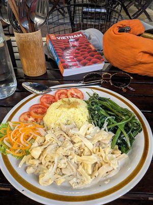 Vegan chicken fried rice (without coriander or cucumber) at Chickpea Eatery Thuan Chay in Hoi An