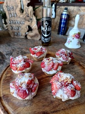 Strawberry Muffins at Filía Laundry Shop & More in Zaharo