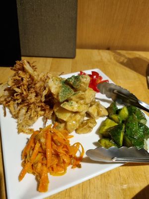 Potato salad (no honey in the carrot element)   at Chimaki in Tokyo