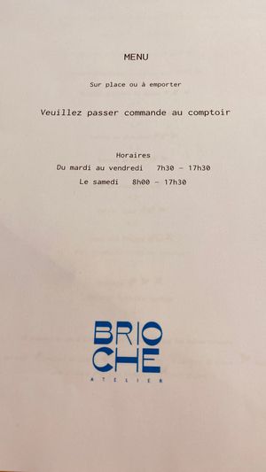 Horaires  at Brioche Atelier in Gembloux