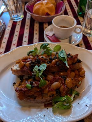 Mediterranean toast at Little Bay in Belgrade