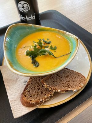 Ginger and carrot soup (small portion) - Vielfalter, Schwerin, Germany at Vielfalter in Schwerin
