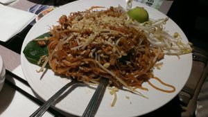 their pad thai~ at Tenon Vegetarian Cuisine in Markham