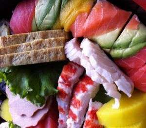 Yummy Rainbow Sushi at Tenon Vegetarian Cuisine in Markham