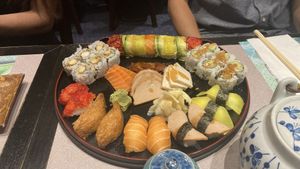 One of the combination platters  at Tenon Vegetarian Cuisine in Markham