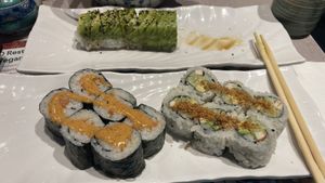 Spicy salmon and California   at Tenon Vegetarian Cuisine in Markham