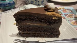 Chocolate s’mores cake   at Tenon Vegetarian Cuisine in Markham