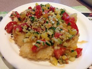 sushi pizza at Tenon Vegetarian Cuisine in Markham