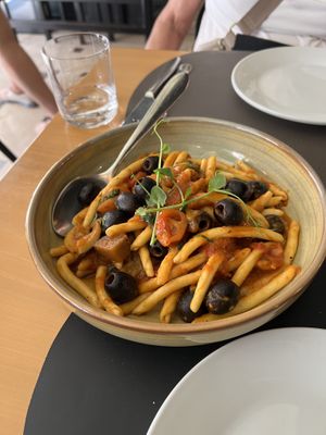 Vegan Pasta with roasted vegetables  at Zinfandel Food & Wine bar in Split