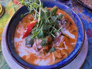 Gen ped pak. Red curry with tofu and vegetables.   at Koh Phangan in Stockholm