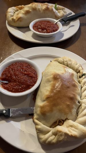 Calzones w/ Vegan Cheese & Vegan Sausage  at Marcello's Cucina Italiana in Sunriver