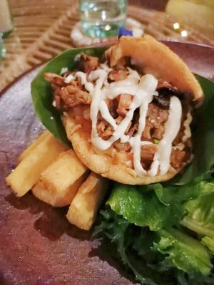 Jackfruit arepa at Casa Curandera Bali in Ubud