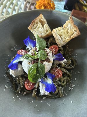 pesto dish   at Casa Curandera Bali in Ubud