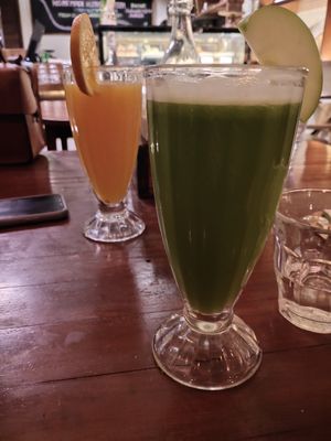 Detox juice and orange juice at Chafa Cafe And Studio in Pune