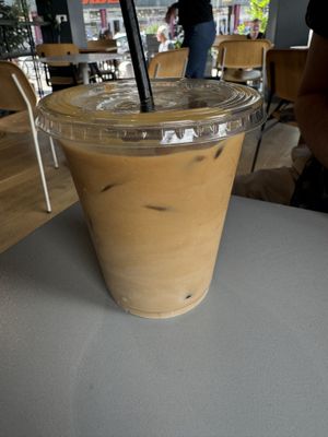 Iced oat latte  at Social Brew in Copenhagen