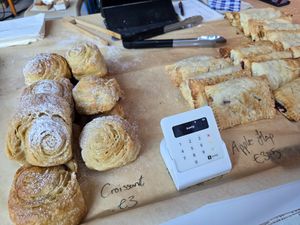 Stall at Vegan Afairs, Bruges, Oct 2024 at Zonder Ei Bakkerij in Ghent