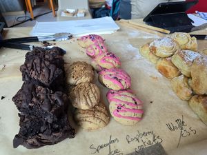 Stall at Vegan Afairs, Bruges, Oct 2024 at Zonder Ei Bakkerij in Ghent