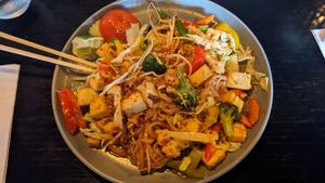 Pad Thai with tofu at Bakgården Thai Restaurant in Aandalsnes