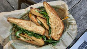 Tofu bahn mi at The Porch Cafe & Catering in Brattleboro