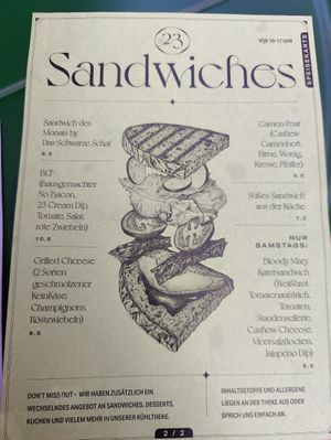 Menu at drei&zwanzig in Karlsruhe