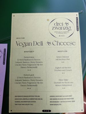 Menu at drei&zwanzig in Karlsruhe