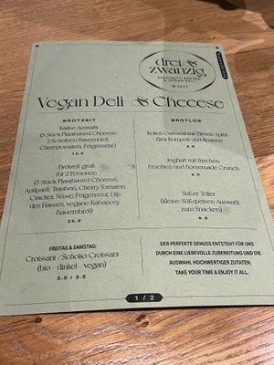 Menu   at drei&zwanzig in Karlsruhe