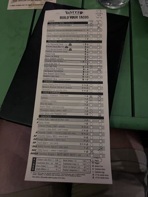 Build your taco menu  at Barrio in Portsmouth