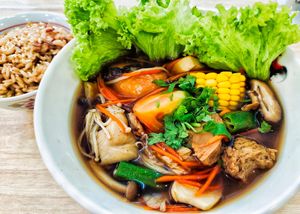 Su kut teh with organic brown rice at The Good Food Life in Central Singapore