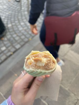 Inside the lemon cake possible  at Emazing Cake Shop in Ljubljana