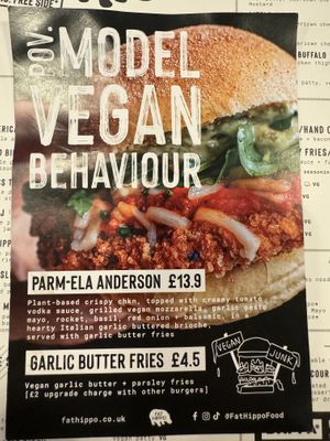 2024 Veganuary menu  at Fat Hippo in Birmingham