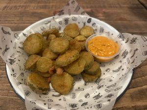 Frickles. The dip is spicy    at Fat Hippo in Birmingham