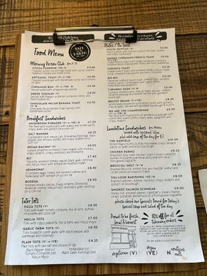 Menu  at Salt of the Earth in Poulton-le-fylde