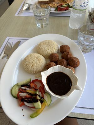 vegan meatballs  at Jasmine in Corfu